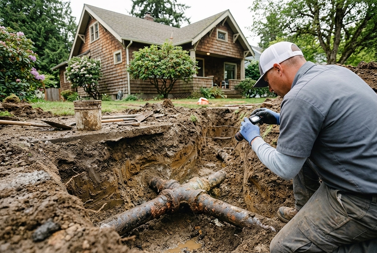 Party sewer line service