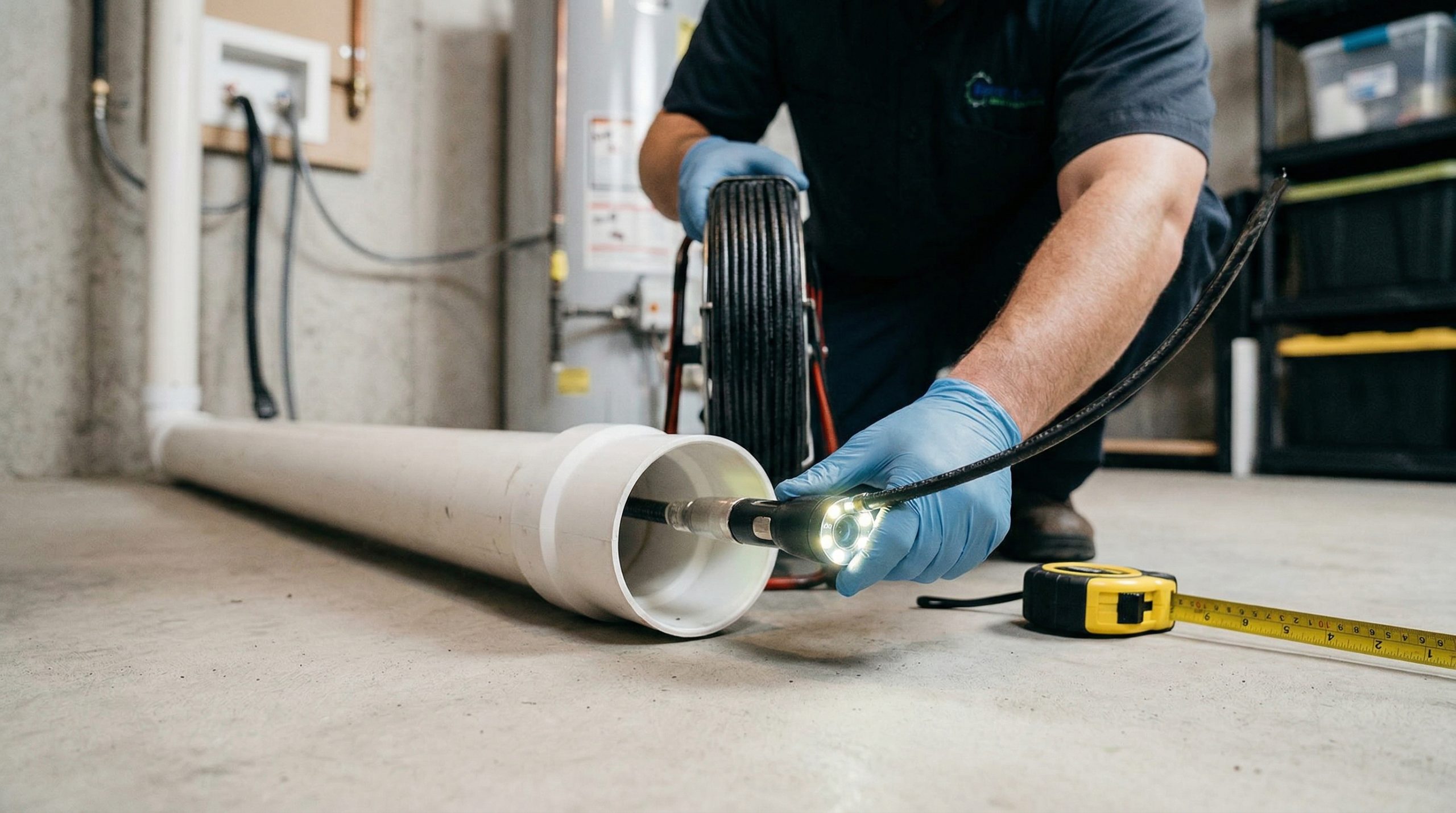 Main sewer line drain cleaning